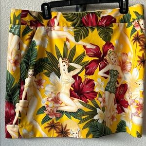 Loudmouth Rare 1950 style Women Printed Skort size 14